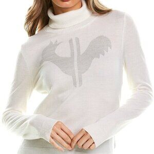 NEW Rossignol Made in Italy Clasic  Roll Neck Sweater 100%Merino Wool white 663s